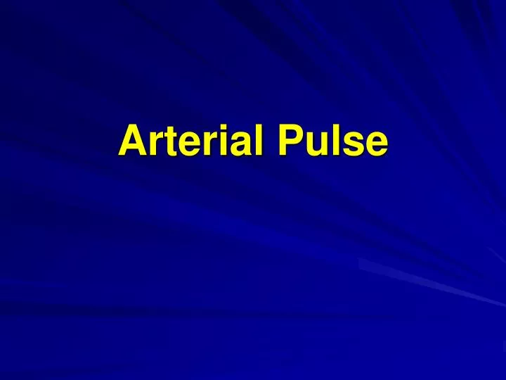 arterial pulse