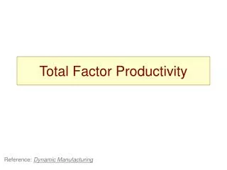 Total Factor Productivity