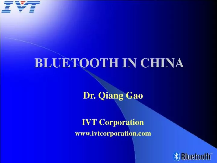 bluetooth in china