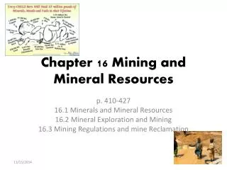 Chapter 16 Mining and Mineral Resources