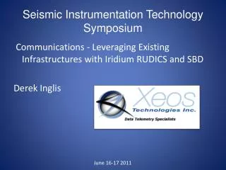 Seismic Instrumentation Technology Symposium