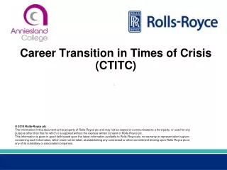 Career Transition in Times of Crisis (CTITC)
