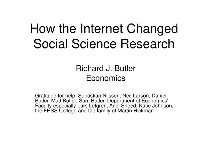 how the internet changed social science research