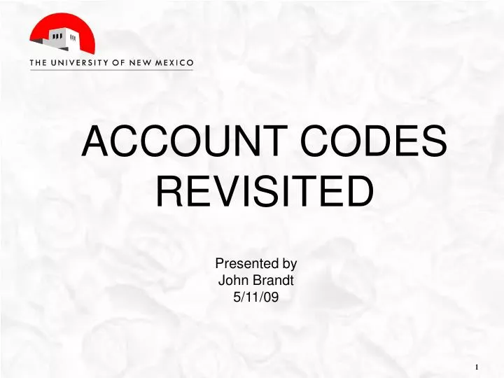 account codes revisited