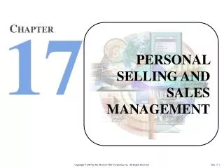 PERSONAL SELLING AND SALES MANAGEMENT