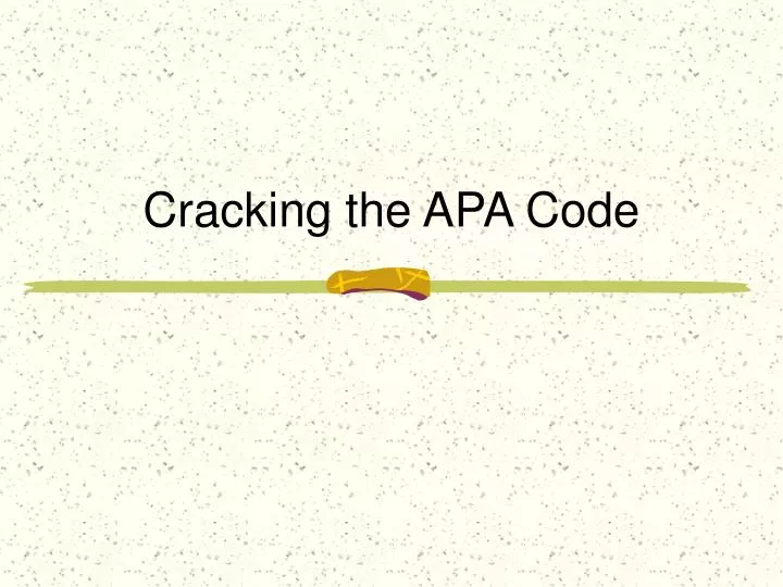 cracking the apa code