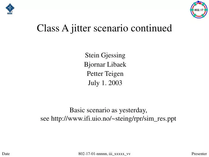 class a jitter scenario continued