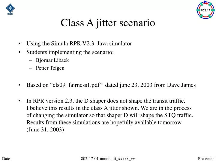 class a jitter scenario