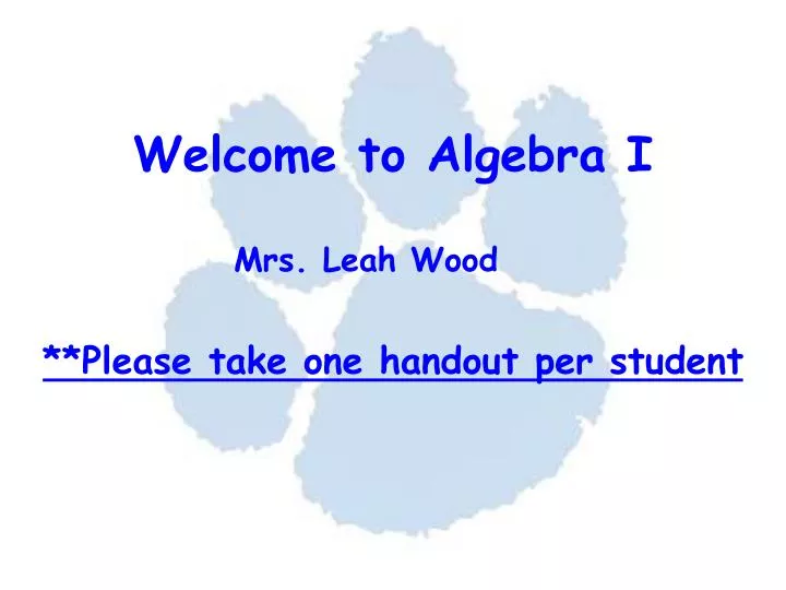 welcome to algebra i