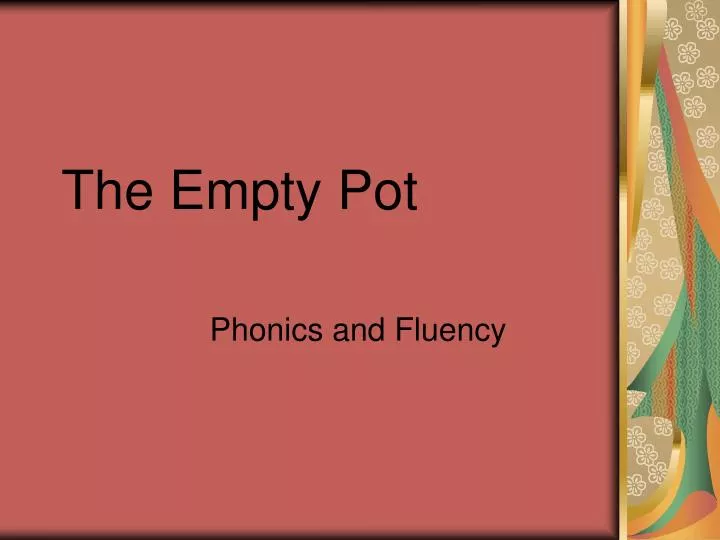 the empty pot