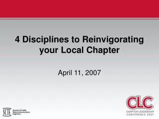 4 Disciplines to Reinvigorating your Local Chapter