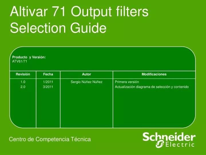 altivar 71 output filters selection guide