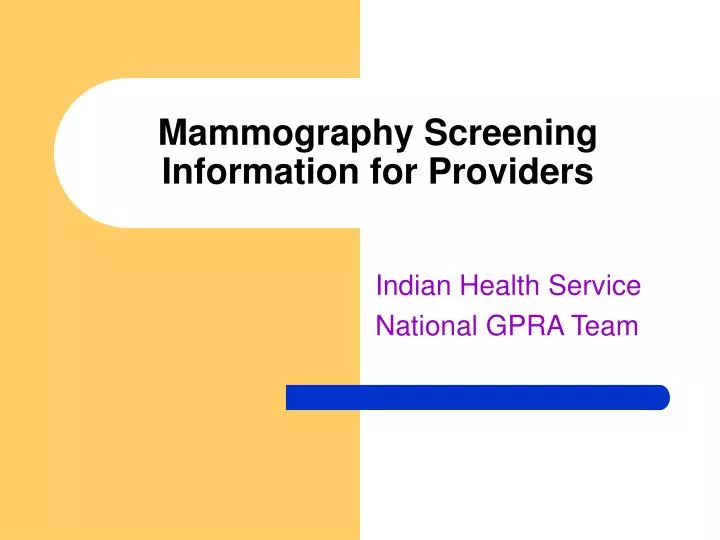 mammography screening information for providers