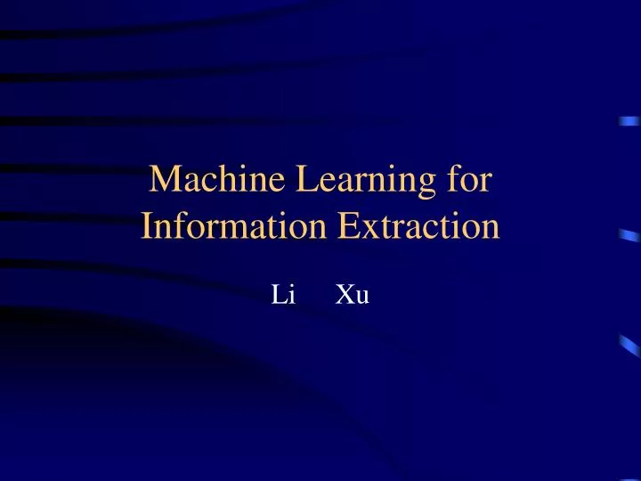 machine learning for information extraction