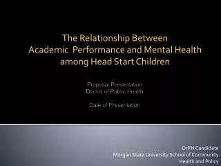 Proposal Presentation Doctor of Public Health Date of Presentation