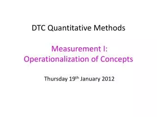 Operationalizing concepts