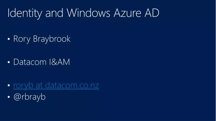 identity and windows azure ad