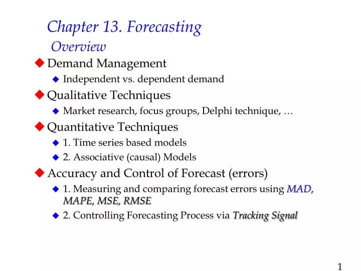 chapter 13 forecasting overview