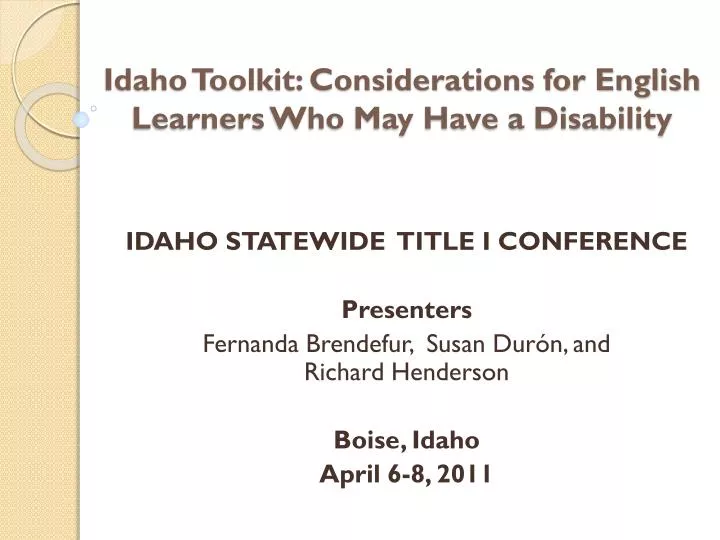 idaho toolkit considerations for english learners who may have a disability