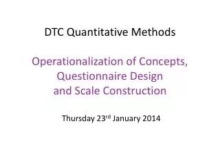 Operationalizing concepts