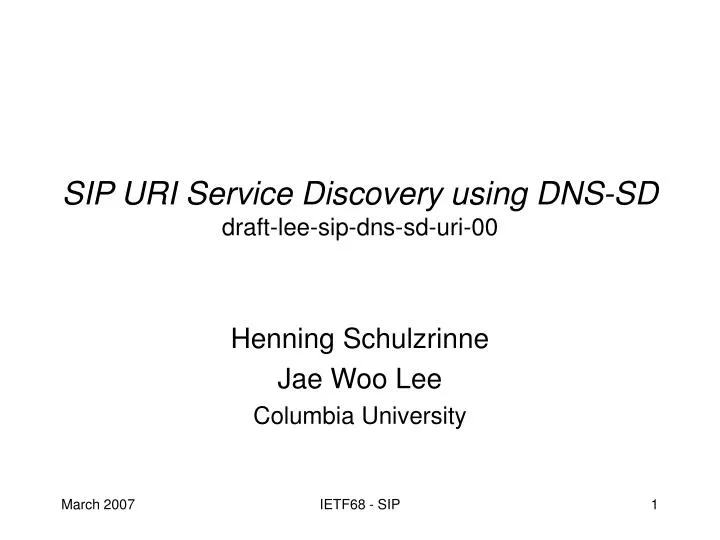 sip uri service discovery using dns sd draft lee sip dns sd uri 00