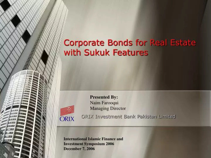 corporate bonds for real estate with sukuk features