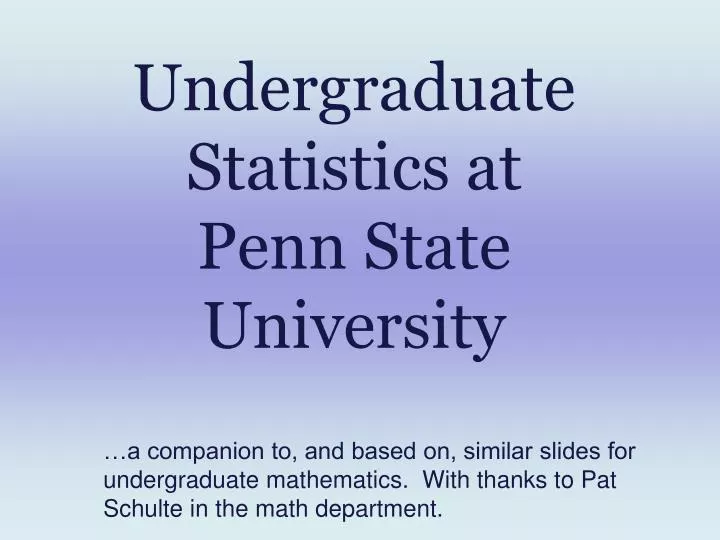 undergraduate statistics at penn state university