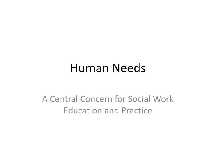 human needs