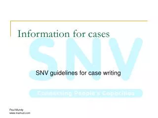 Information for cases