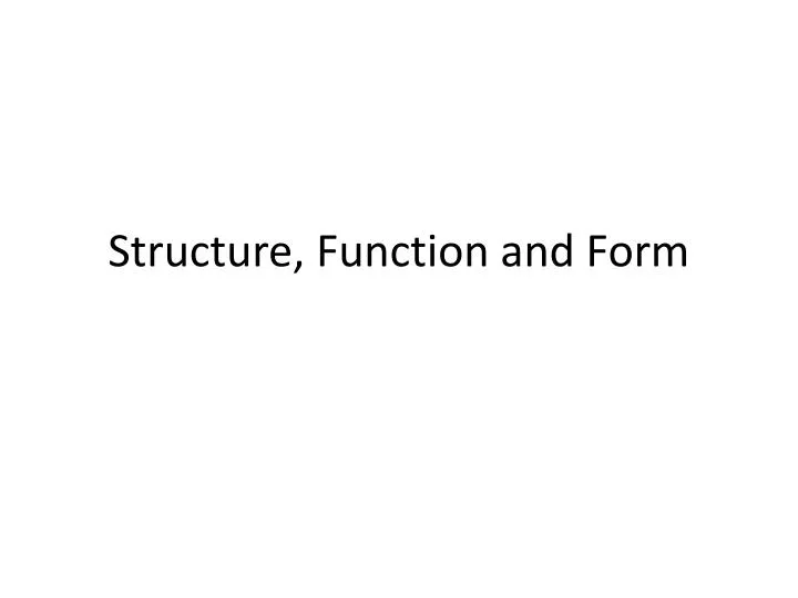 structure function and form