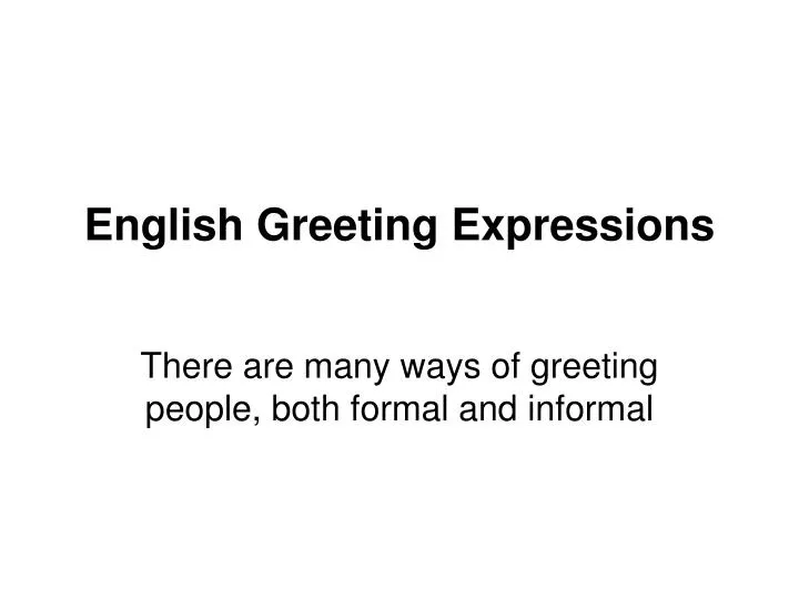 english greeting expressions