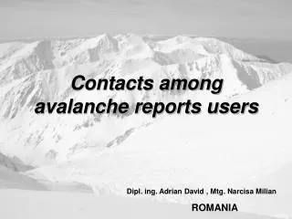 Contacts among avalanche reports users