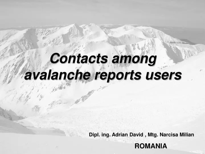 contacts among avalanche reports users