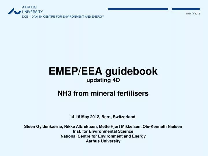emep eea guidebook updating 4d nh3 from mineral fertilisers