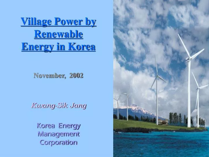village power by renewable energy in korea