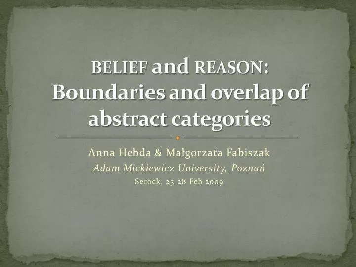 belief and reason boundaries and overlap of abstract categories