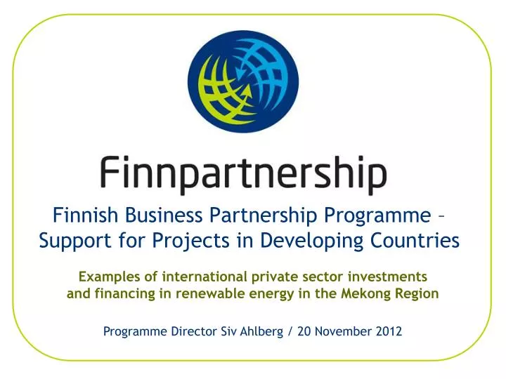 finnish business partnership programme support for projects in developing countries