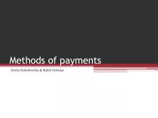 Methods of payments