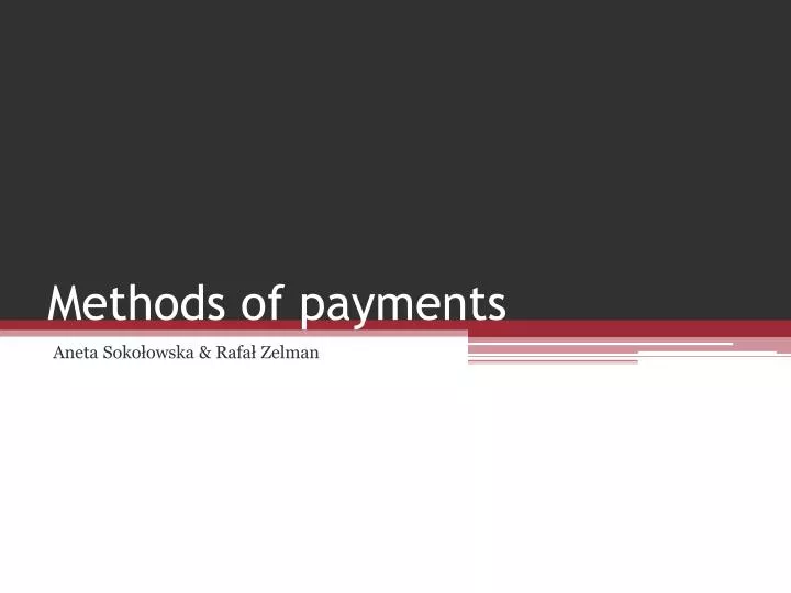 methods of payments