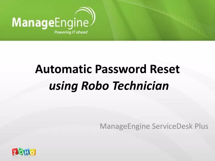 automatic password reset using robo technician