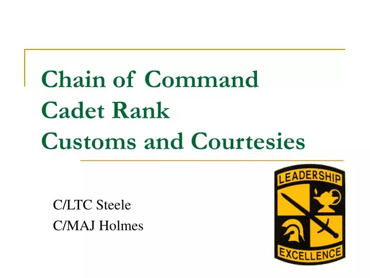 chain of command cadet rank customs and courtesies
