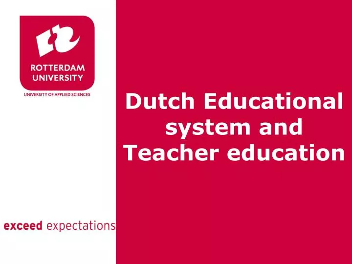 dutch educational system and teacher education