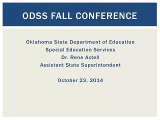 ODSS Fall Conference