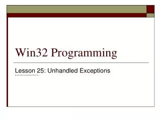 Win32 Programming