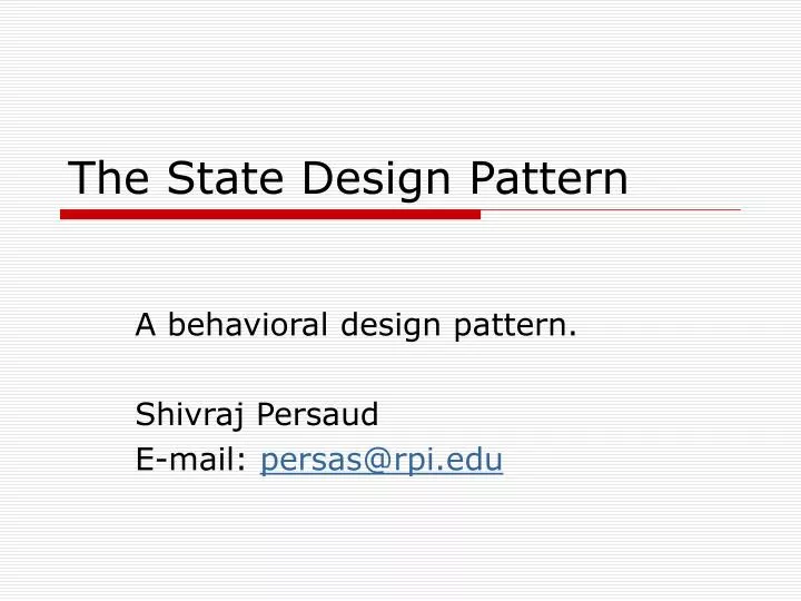 the state design pattern