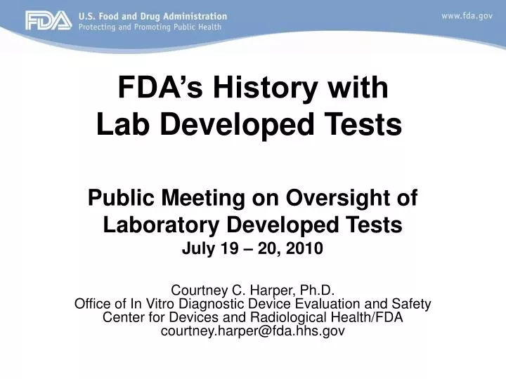 fda s history with lab developed tests
