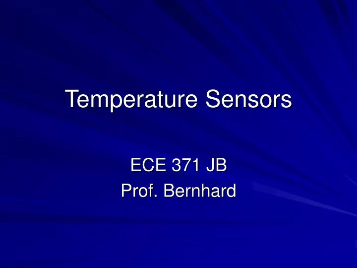 temperature sensors