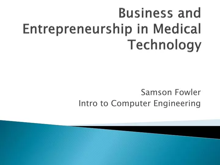 business and entrepreneurship in medical technology