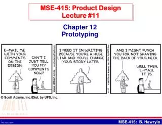 MSE-415: Product Design Lecture #11