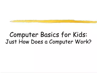 computer basics for kids just how does a computer work